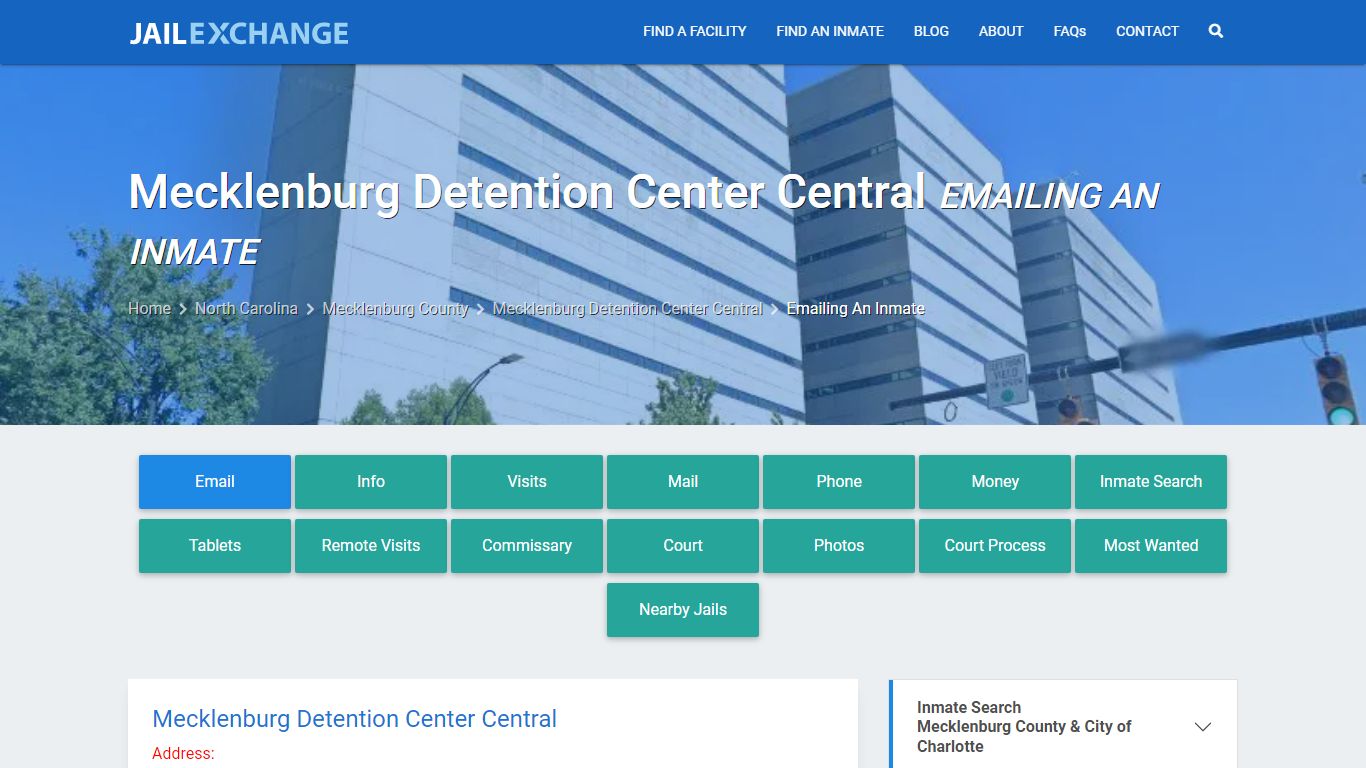 Mecklenburg Detention Center Central Emailing An Inmate - Jail Exchange